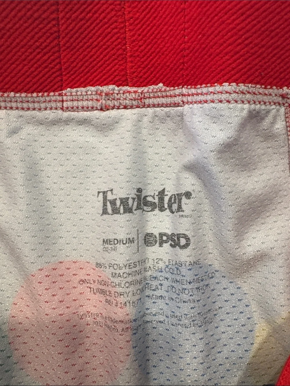 PSD Light Blue Twister Print Boxer Briefs with Red Waistband